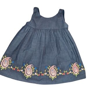 Adorable blue Dress is Paisley Embroidery